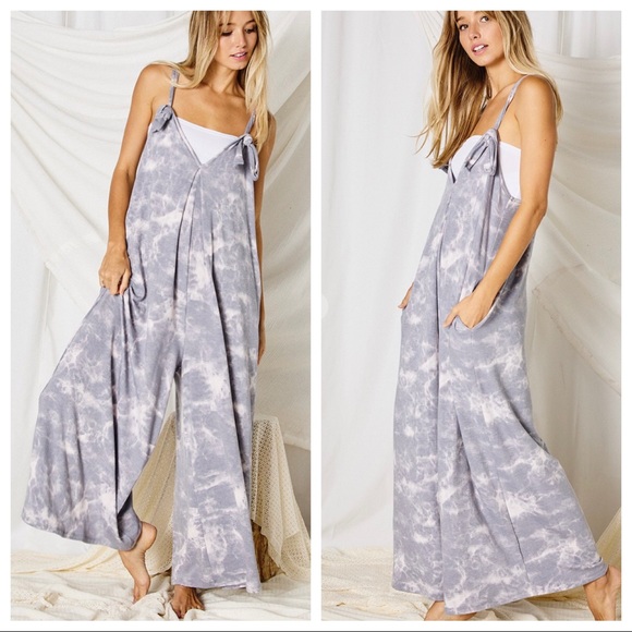 LAST ONE✨Tie Dye wide leg size de pockets jumpsuit - Picture 3 of 6